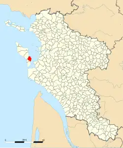 Carte de la commune du Château-d'Oléron au sein de la Charente-Maritime