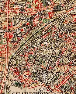 La Broucheterre sur une carte topographique datant de 1873