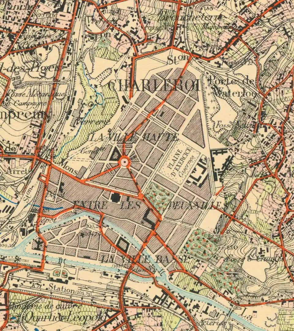 Carte topographique de 1895 avec la verrerie dans le vallon.