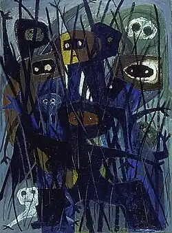 La Brousse, 1954-1958, huile sur panneau de fibre de bois.