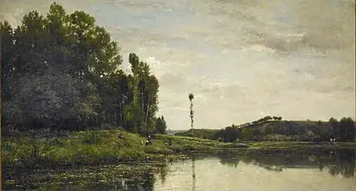 Bords de l'Oise (1863), huile sur toile, 88.9 x 161,3&nbsp;cm, musée d'art de Saint-Louis (Missouri).