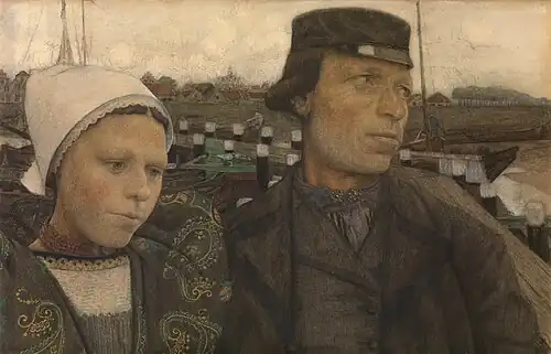 Couple de Zélande, pastel sur papier (1890)..