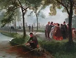 De zondagmiddagwandeling (anciennement : 'Schouw van Schieland'), 1861, huile sur panneau, huile sur panneau