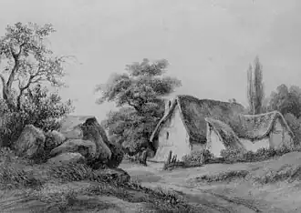 Paysage, avant 1830 (aquarelle ; 15&nbsp;×&nbsp;21&nbsp;cm ; photographie de 1957 du KIK-IRPA), Liège, Grand Curtius.