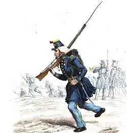Chasseurs d'Orléans, carabiniers, vers 1840