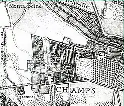 Carte topographique des environs de Paris - Château de Champs - Abbé Jean Delagrive 1740.
