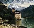 Gustave Courbet, Château du Chillon, en Suisse, pays d'accueil du peintre communard, 1875.