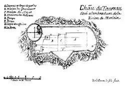 Plan du château du Taureau avant 1689.