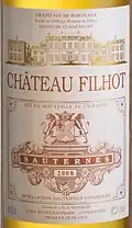 Une étiquette de Filhot 2008
