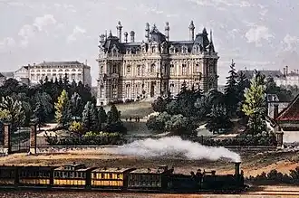 Vue du jardin au XIXe&nbsp;siècle par Charles Fichot.