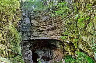 La grotte vue depuis l'entrée.