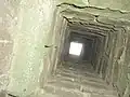 Vue de l'intérieur de la cheminée de Rehaincourt (Vosges).