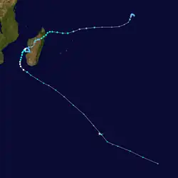 Trajectoire du cyclone.