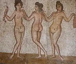 Mosaïque les trois Grâces.Musée public national de Cherchell