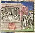 Bibliothèque Mazarine, manuscrit 2028, fo&nbsp;31&nbsp;ro, par le Maître de la Cité des Dames, début du XVe&nbsp;siècle.