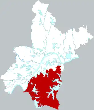 Localisation de Jiāngxià Qū