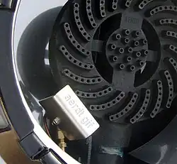 Tête de brûleur de grande puissance à gaz naturel sur cuisinière à gaz pour woks.