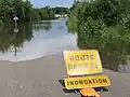RD 12 entre Chivres et Seurre inondé.