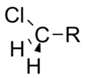 A chloromethyl group bonded to R.