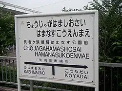 Panneau d'identification de la gare.