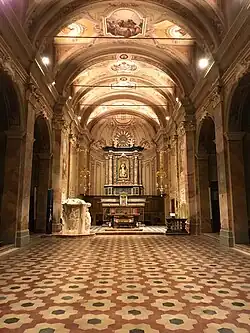 L’intérieur de l'église, XVIIIe&nbsp;siècle.