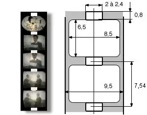 Film 9,5 mm et ses cotes.