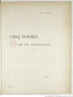 page de titre de la partition