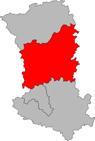 Carte de la troisième circonscription des Deux-Sèvres de 1988 à 2012