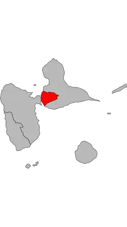 Carte de la première circonscription de la Guadeloupe de 1986 à 2012