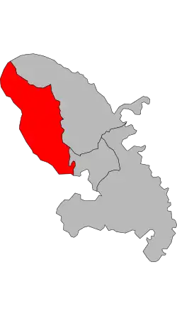 Carte de la deuxième circonscription de la Martinique de 1986 à 2012