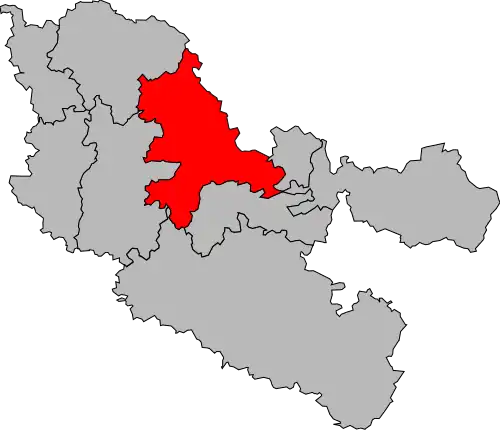 Carte de la cinquième circonscription de la Moselle de 1958 à 1986