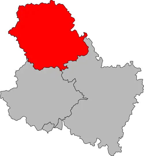 Carte de la troisième circonscription de l'Yonne de 1958 à 1986