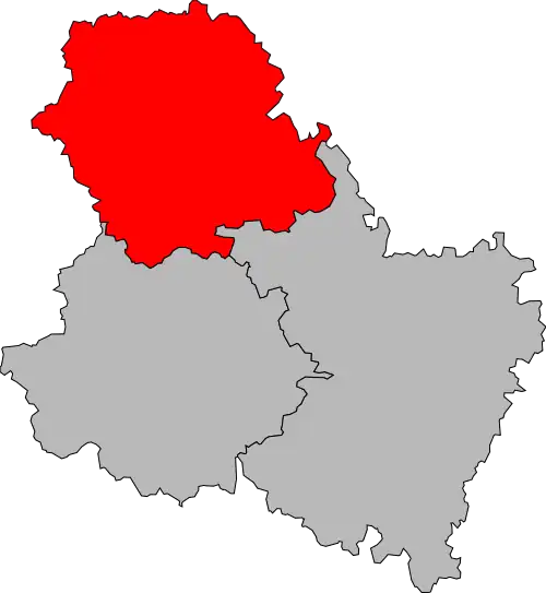 Carte de la troisième circonscription de l'Yonne de 1988 à 2012