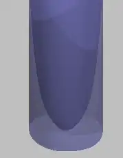 forme évoquant un cylindre dont on a soustrait une courbe, la "paroi" devient infiniment fine en haut.