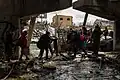 Fuite de civils d'Irpin' vers Kiev, 8 mars 2022.