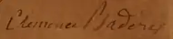 signature de Clémence Badère