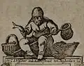 Gravure de Claes Jansz Visscher en 1630, montrant une épuisette.