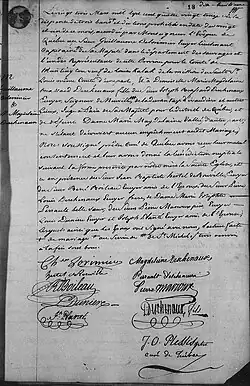 Acte de mariage entre Guilleaume Delorimier et Marie Magdelaine Brassard Deschenaux.23 mars 1793. Paroisse Notre-Dame-de-Québec de la ville de Québec.