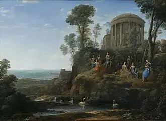 Claude Gellée, Apollon et les Muses au mont Parnasse