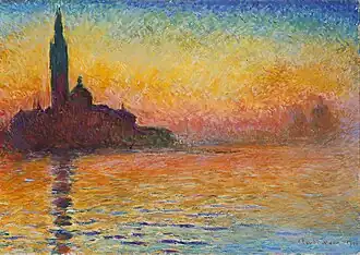 Saint-Georges Majeur au crépuscule.