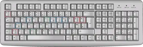 Photo représentant un clavier d'ordinateur sur lequel sont indiquées les touches spécifique au maltais. Premier rang de touche en haut du clavier, la touche de gauche pour la lettre ċ. Deuxième rang et en partant de la gauche, quatrième touche è, septième touche y, huitième ù, neuvième ì, dixième ò, douzième ġ et treizième ħ. Troisième rang, deuxième touche à et enfin quatrième rang, deuxième touche la lettre ż. Toutes les autres touches sont les touches traditionnelles d'un clavier Qwerty.