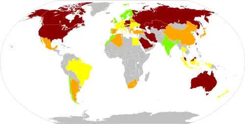 Carte classant les pays en fonction de leur indice de performance en matière de changement climatique.