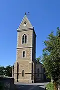 Clocher de l'église Saint-Pierre-et-Saint-Paul vu de l'impasse de Corday.