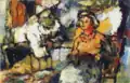 Clown et jeune fille au balcon, 1942, huile sur carton, 22,2&nbsp;×&nbsp;33,8&nbsp;cm, musée d'Art et d'Histoire du judaïsme, Paris.