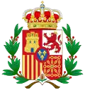 Version du blason d'Espagne avec branches de laurier.