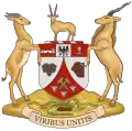 Armoiries du Sud-Ouest africain (1963-1980) sous mandat sud-africain (1918-1966) puis sous occupation sud-africaine (1966-1990).