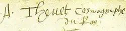 signature d'André Thevet