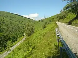 Vue sur le col plus haut.