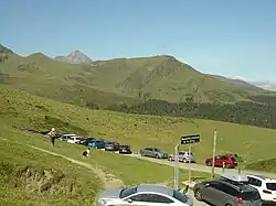Vue sur le pic du Midi de Bigorre (2&nbsp;876&nbsp;m) à gauche depuis le col.
