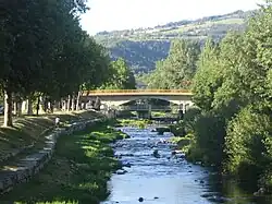 La Colagne à Marvejols un peu en aval du pont de Peyre.
